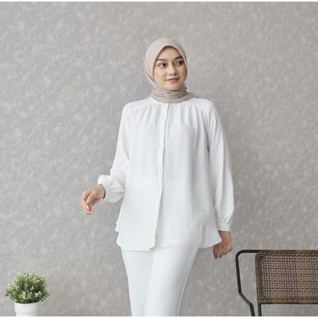 MUMU - Alina Blouse Atasan Wanita Crinkle Ld 120 Kekinian Terlaris Viral By Mumufashion Grosir Pakaian Solo