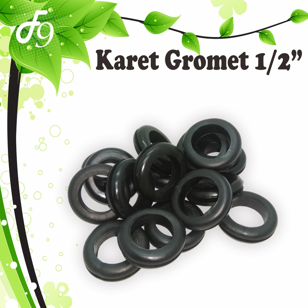 Grommet 1/2 Inchi 22 mm - Karet Sekat Gromet Hidroponik Dutch Bucket 0.5 inchi