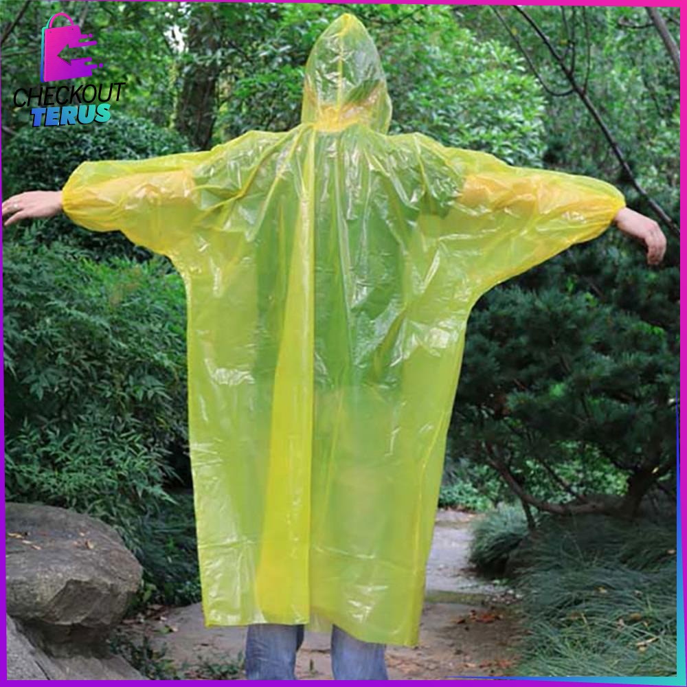 CT C174 Jas Hujan Plastik Kresek Jas Hujan Pakai Disposable Raincoat Mantel Hujan Kantong Kresek Mantel Hujan Murah Jas Hujan Plastik