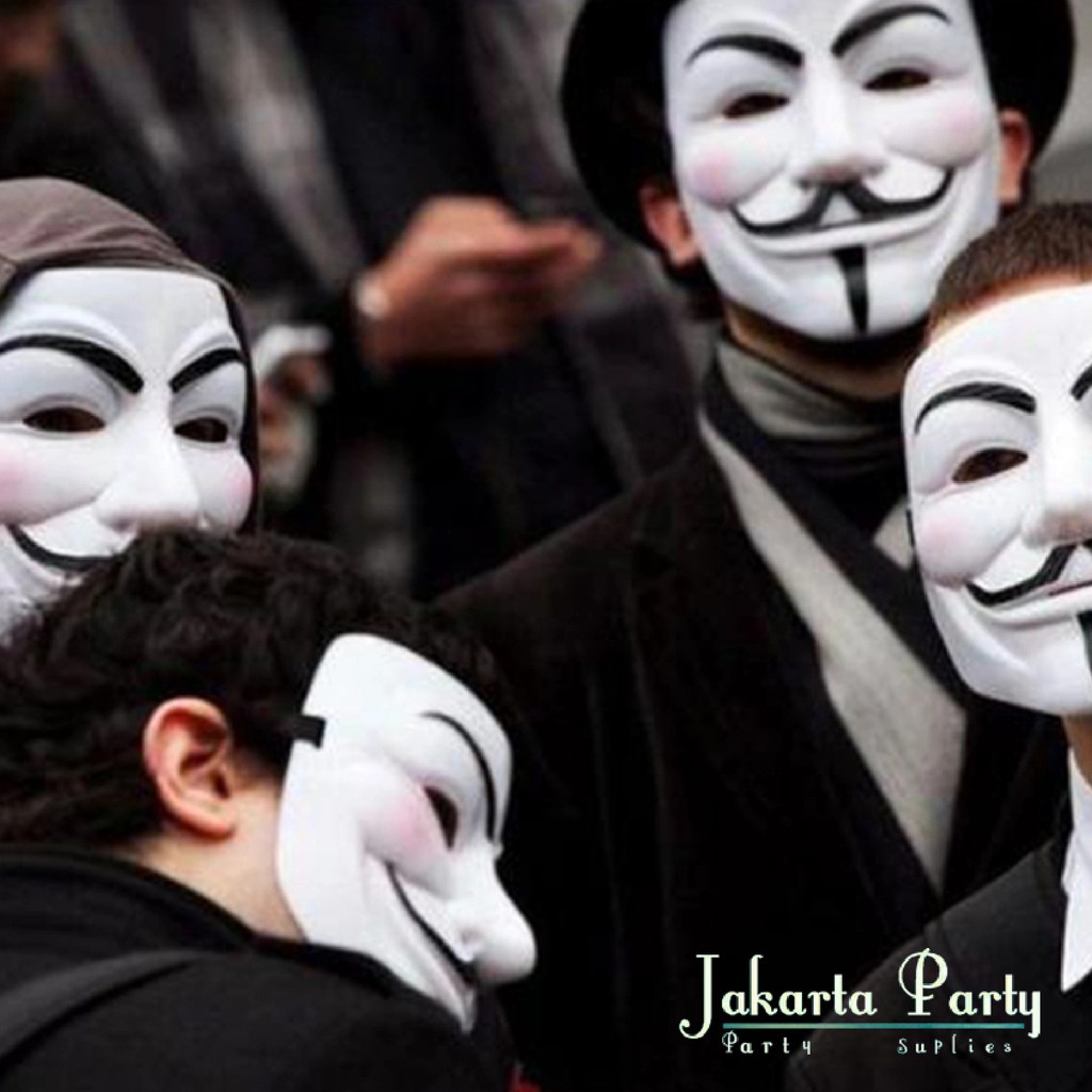 Topeng Anonymous Vendetta Guy Fawkes Putih