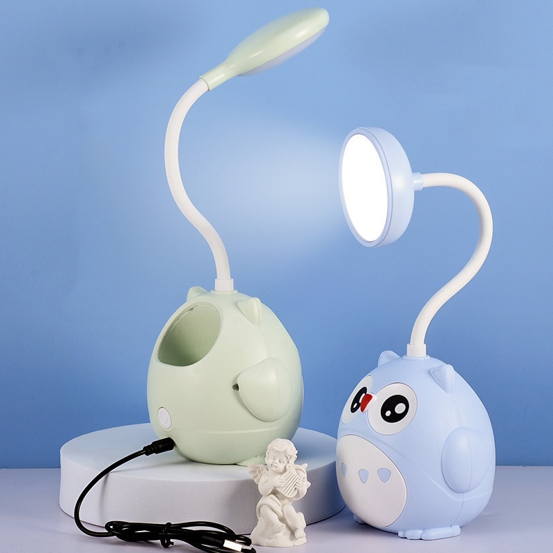 LAMPU BELAJAR LAMPU MEJA LED / LAMPU BACA PEN HOLDER / LAMPU BELAJAR USB CHARGE / KADO ANAK LUCU MOTIF KUCING OWL