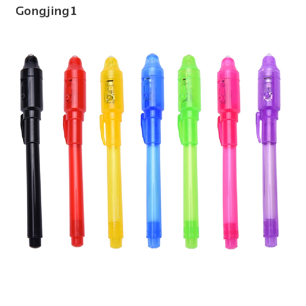 Gongjing1 Pen Spidol Tinta Invisible Dengan Lampu LED Ultra Violet