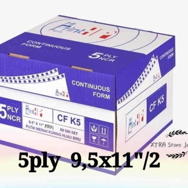 

Kertas Continuous form 5ply PRS NCR 9.5x11inc dibagi 2