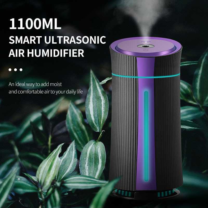 Humidifier Purifier Diffuser Eloole Pelembab Pembersih Udara LED1100ml