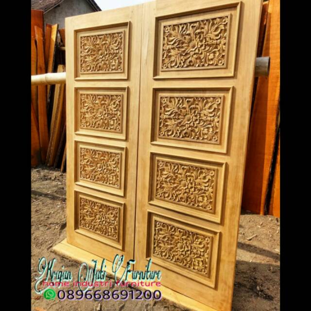 Pintu rumah jati/pintu kamar/pintu ukiran