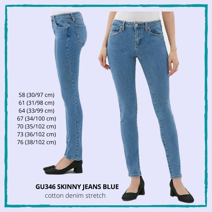 Celana Jeans Skinny Wanita Murah GU by Uniqlo 346 Blue