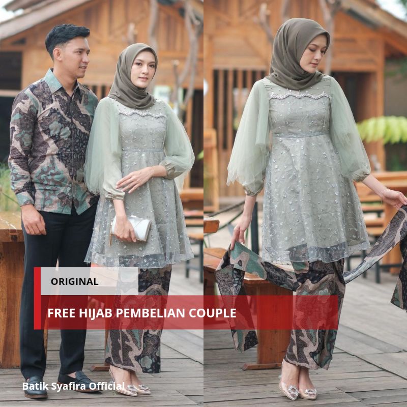 Kebaya Batik Couple Luna Green Sage • Set Couple terbaru