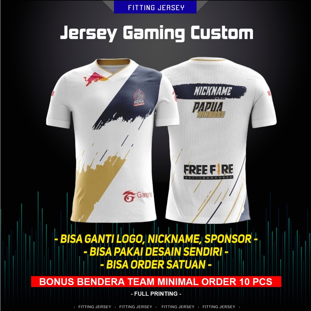 Jersey Gaming Esport Custom Bisa pakai logo dan Nickname sendiri
