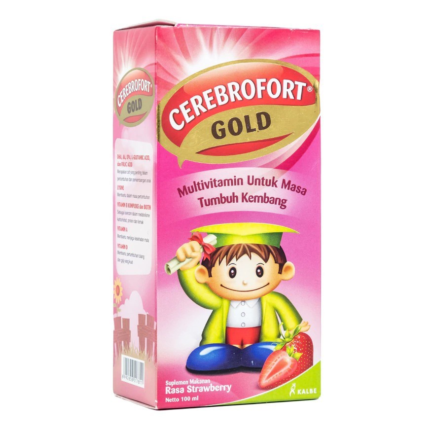 CEREBROFORT GOLD MULTIVITAMIN ANAK 60ML ORANGE STRAWBERRY