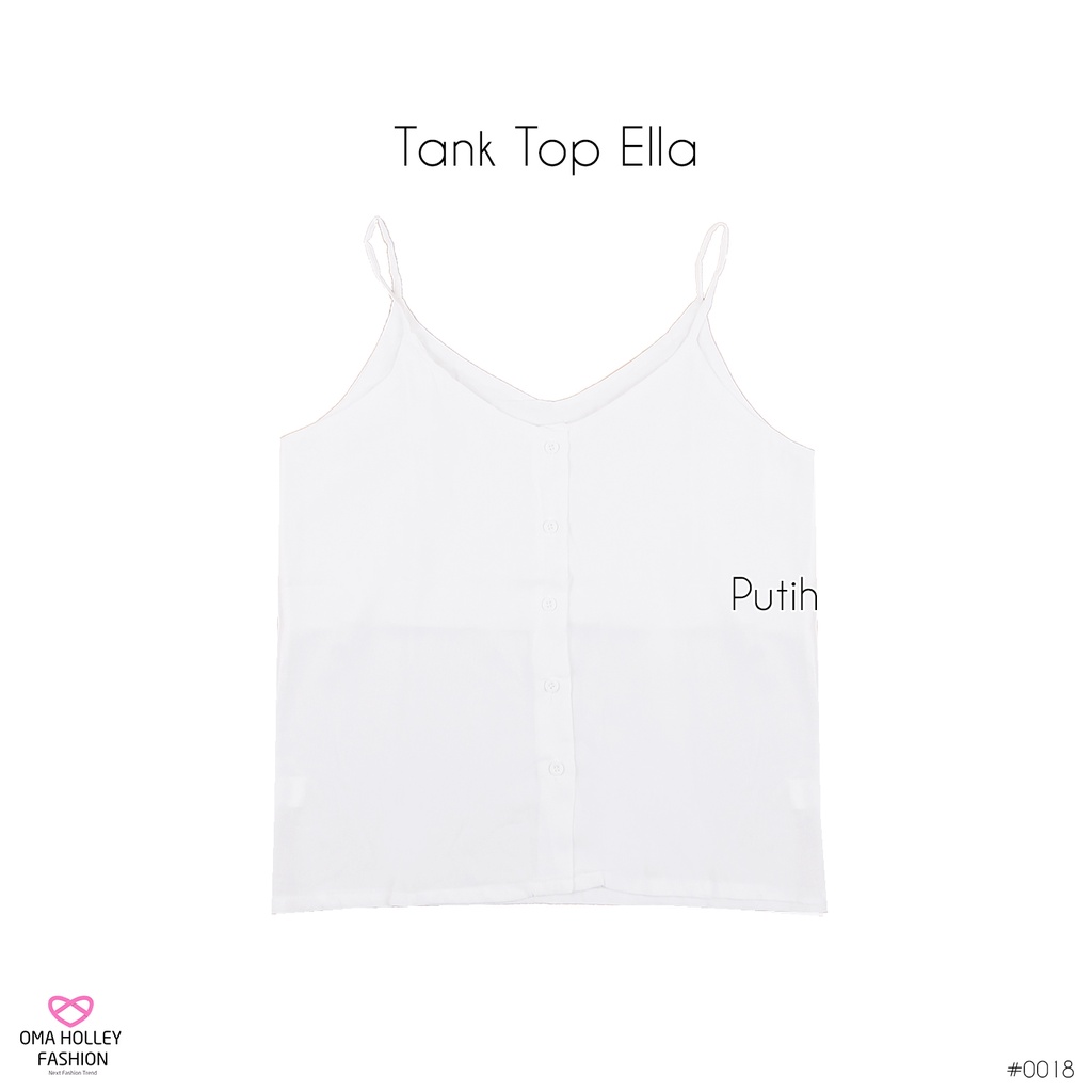 (COD) OH Fashion Basic Tank top Ella kancing premium quality korea #0018-Putih