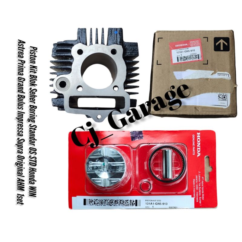 Boring Cylinder Comp Piston Kit Blok Seher Boring Standar 0S STD Honda WIN  Astrea Prima Grand Bulus