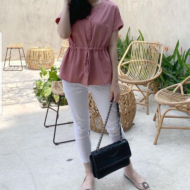 AFI - EC - Kemeja Blouse Calosa (LD 96, P 62)-Peach