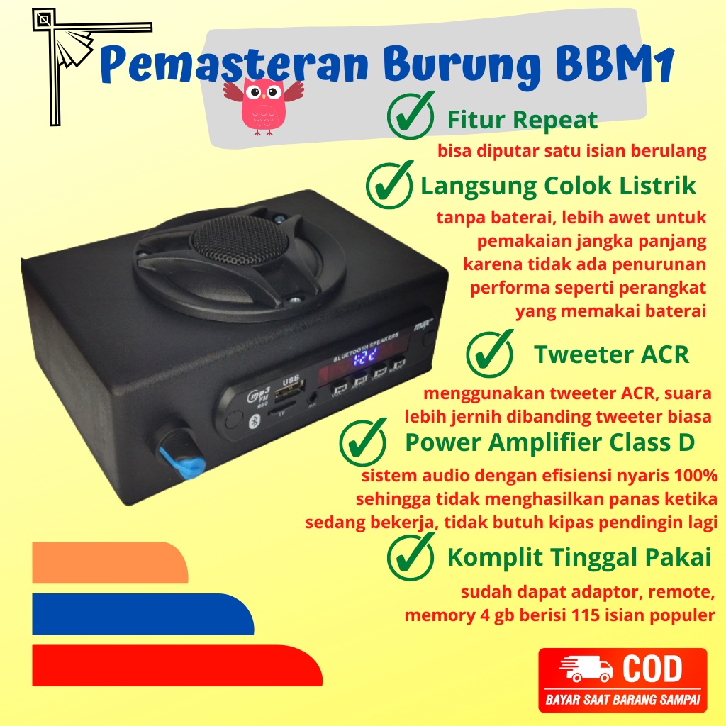 SPEAKER MASTERAN BURUNG BBM1 MONCER BIRD AUDIO MP3 MURAH GO JERNIH KONCER PEMASTERAN JEDA