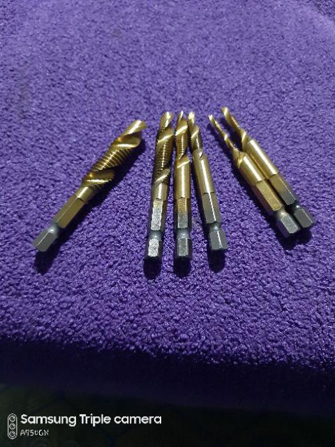 6pcs/set Mata Bor Hss Pembuat Ulir Baut Bahan Baja Ukuran Panjang 70mm Untuk Peralatan Pertukangan
