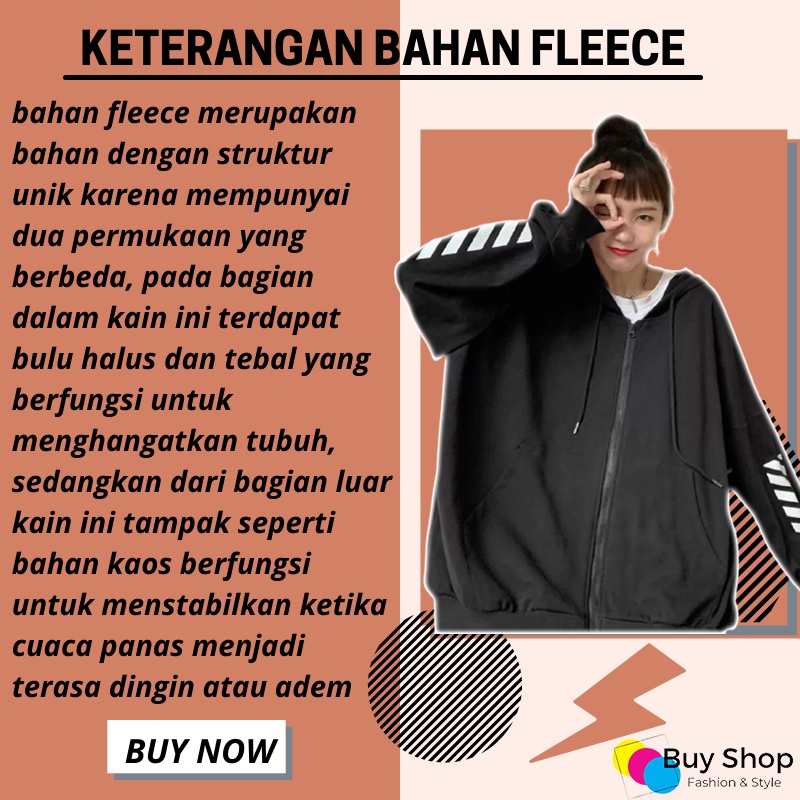 jacket hoodie wanita oversize BRAZE ZIPER LD 130 CM PJ 70 CM jaket wanita big size XXL korean styele-3