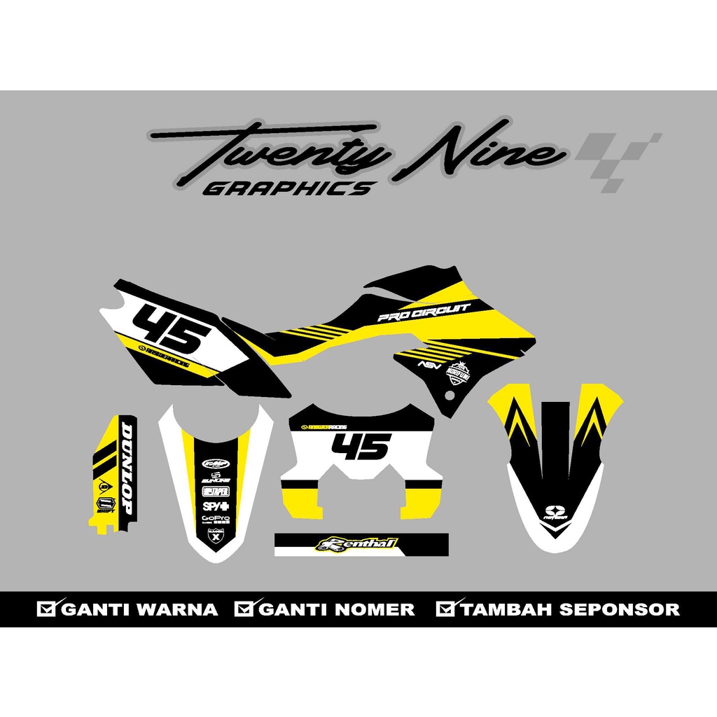 DECAL KLX DTRACKER FULL BODY DESAIN COSTUME / DECAL MOTORCROSS COSTUM BISA UBAH WARNA