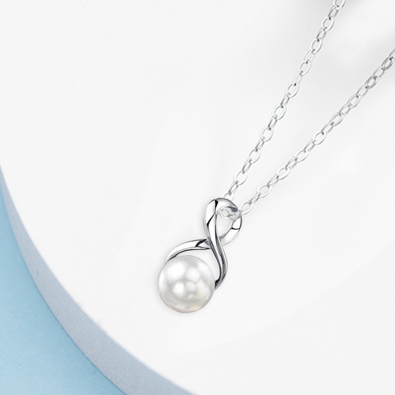 Fashion Design Simulated Pearl Women's Necklace Romantic Bridal Wedding Pendant Neck High Quality Silver Color Jewelry