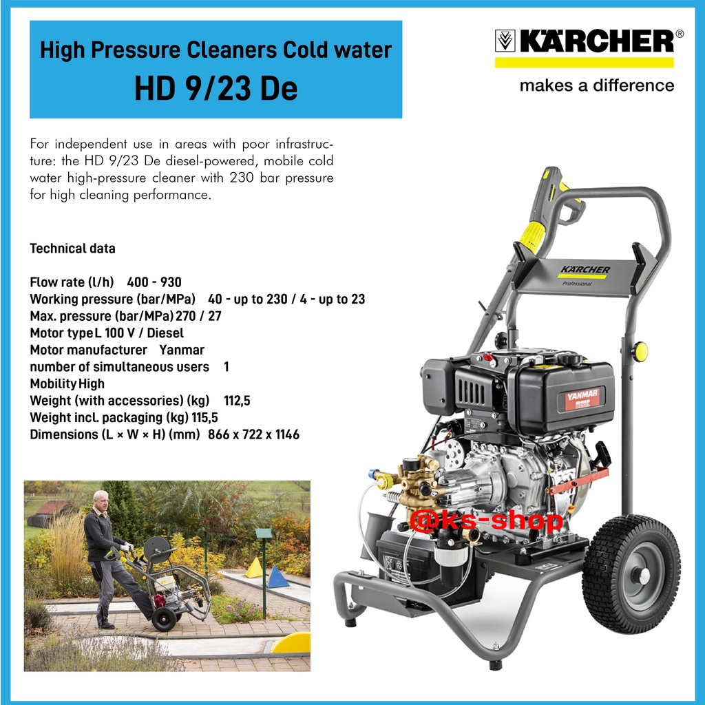 Karcher High Pressure Washer Engine Drive Diesel HD 9/23 De | Karcher | HD9/23 De | Karcher HD 9/23