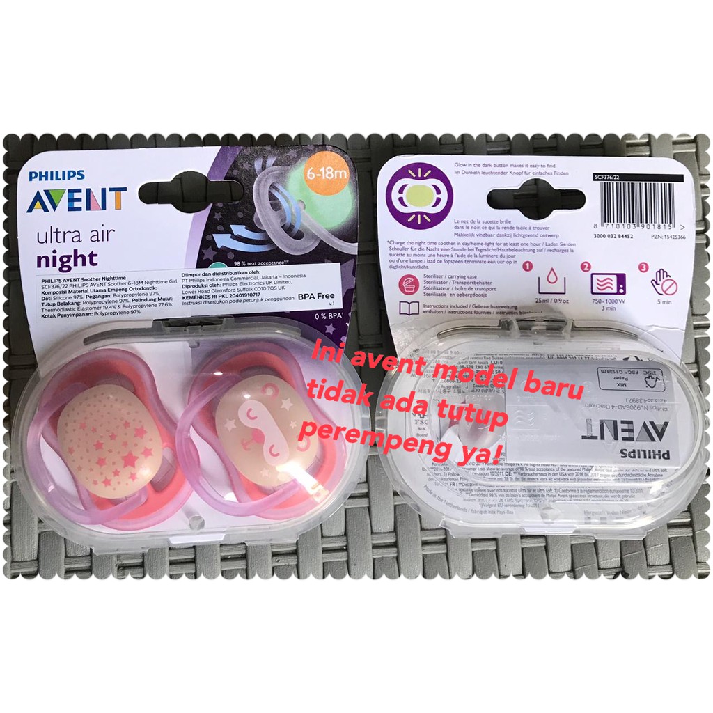 EMPENG PHILIPS AVENT  Avent ultra, TOMMEE TIPPEE DOT PACIFIER 18+  18+ EMPENG 6-18 bulan 0-6 bulan