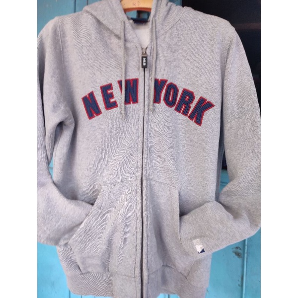 HOODIE ZIPPER MLB NY BORDIR FULL TAG SECOND ORIGINAL