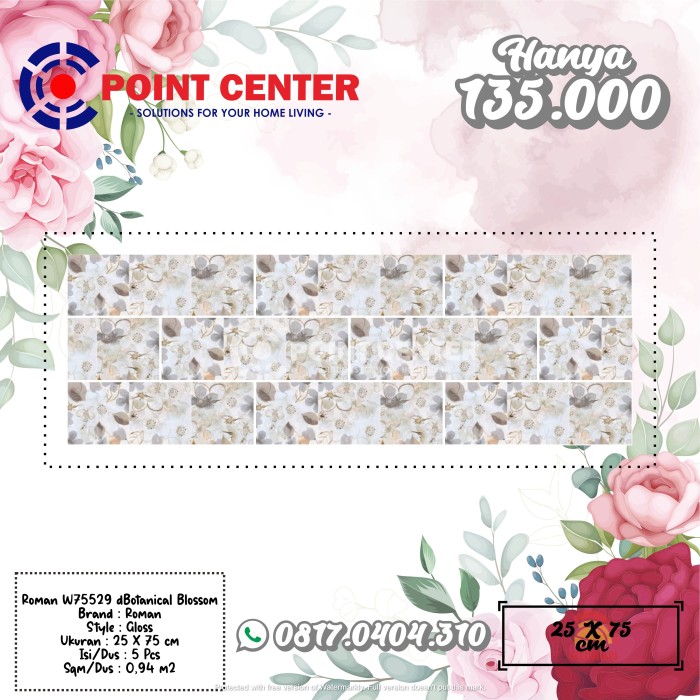 TERHEMAT ROMAN KERAMIK 25 X 75 W75529 DBOTANICAL BLOSSOM