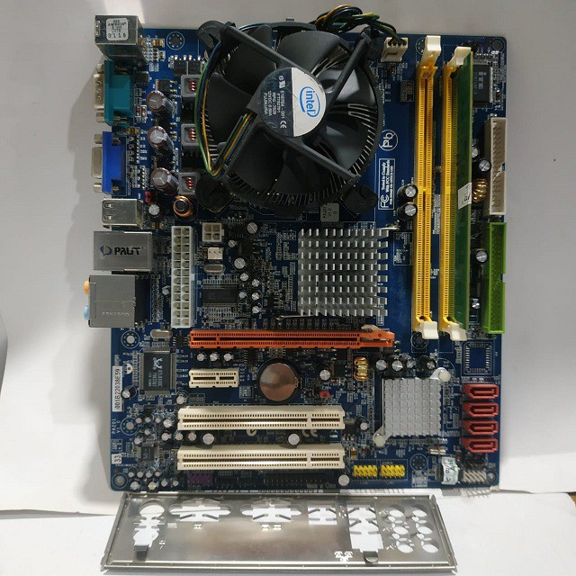 Mobo+Processor Core2duo+Fan+Ram 2Gb