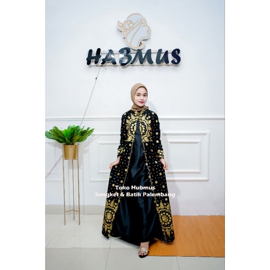 couple batik kondagan gamis songket palembang