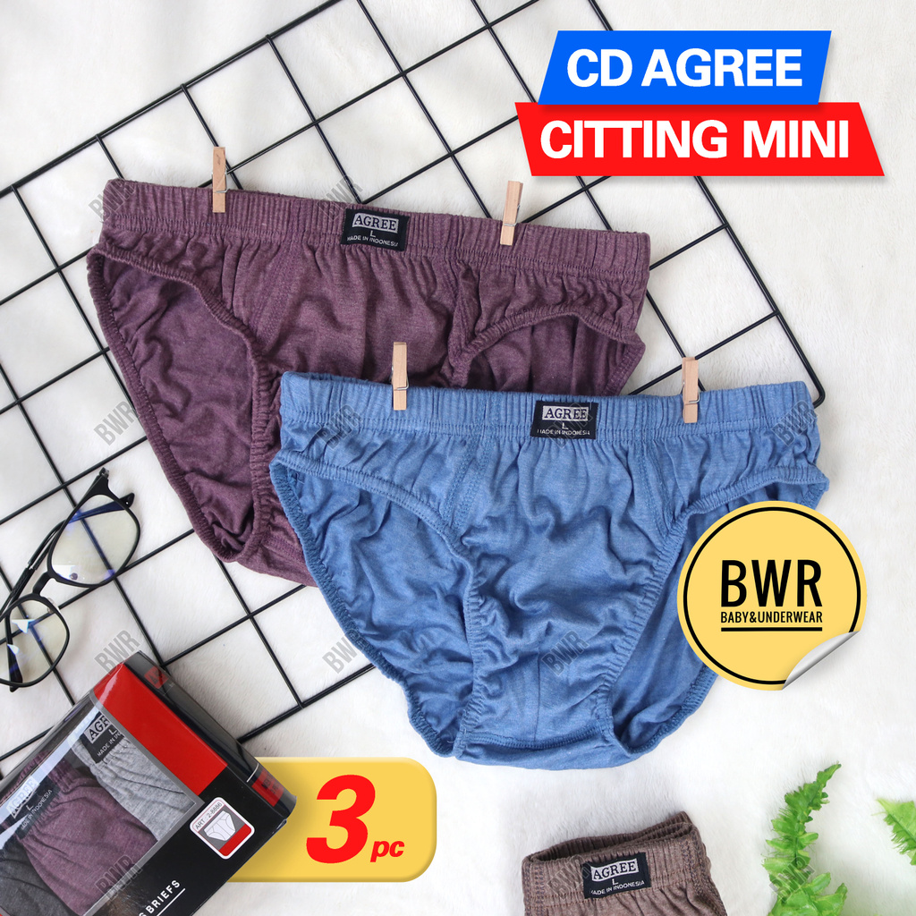 [ 3pc ] AGREE | CD AGREE 2-8886 Merah | CD Celana Dalam Pria Dewasa Karet Kerut