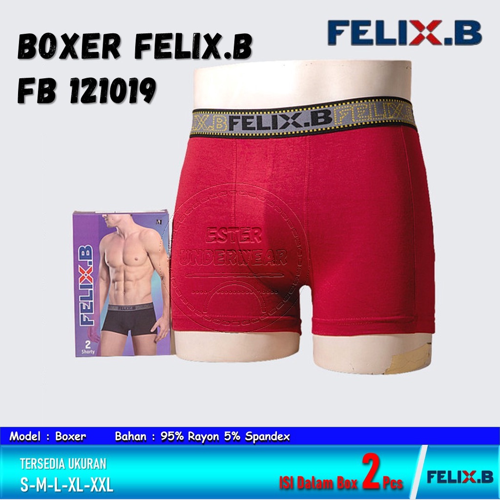 Celana Boxer Pria Felix.B FB 121019 ISI-2 PCS