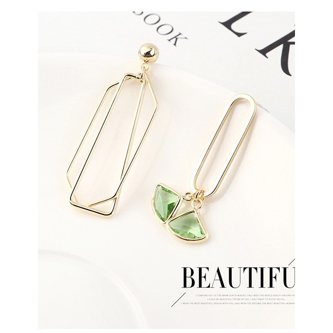 LRC Anting Tusuk Fashion Gold Plated Gold Cutout S925 Silver Needle Earrings Y62822