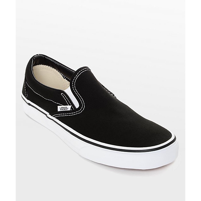 vans slip on classic black white