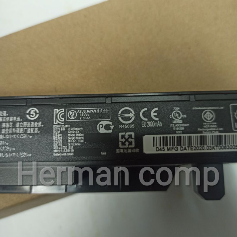 Original Baterai Asus Rog GL552 GL552J GL552JX GL552V GL552VX (+15V)