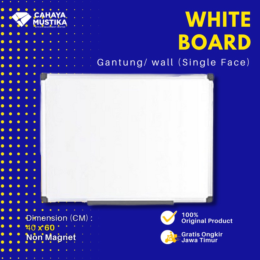 

Jual Papan Tulis Di Malang Whiteboard GH Gantung Magnet Uk 40x60 cm