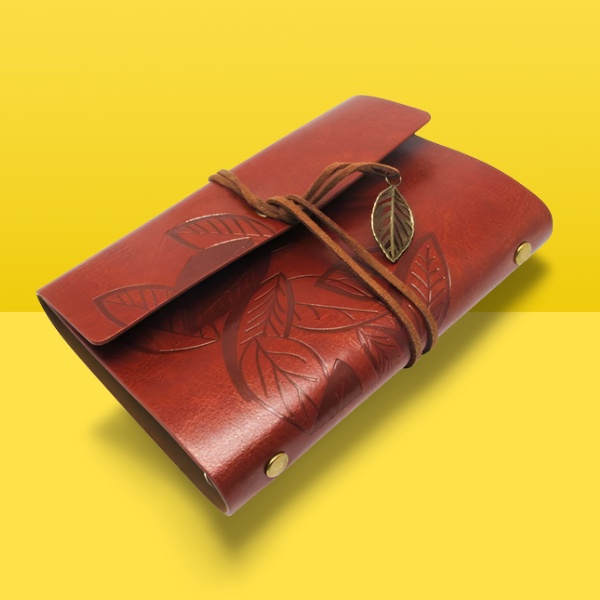 

PHANTACI Buku Catatan Binder Jurnal Harian Kulit Retro Leaf Kertas B7 - BSD666