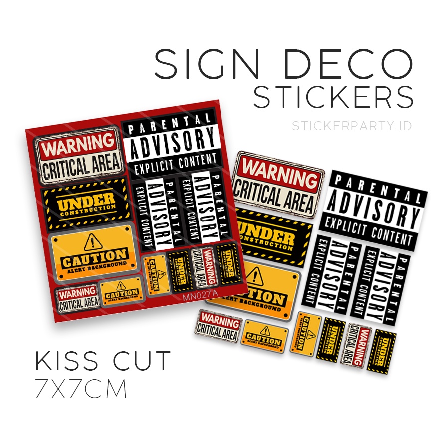 

Stiker Dekorasi Tanda Peringatan Warning Area Hiasan Jurnal Maket Mainan Sticker Party MN027
