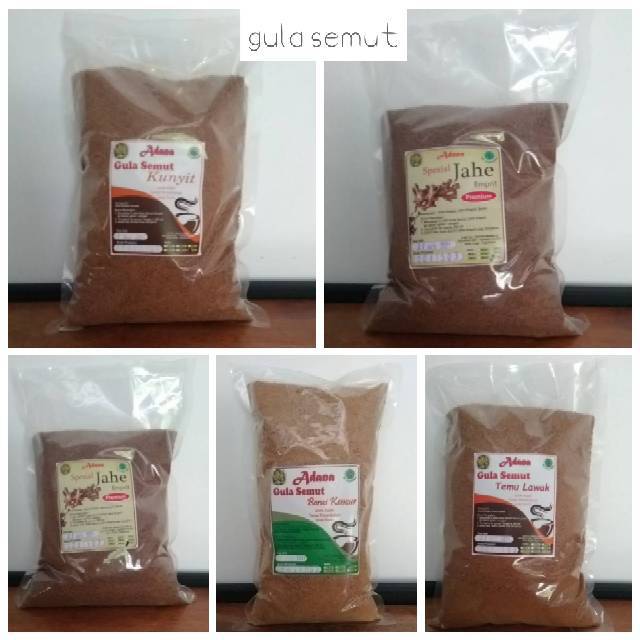 

Gula semut palm sugar aneka rasa temulawak kunyit jahe merah jahe emprit minuman serbuk