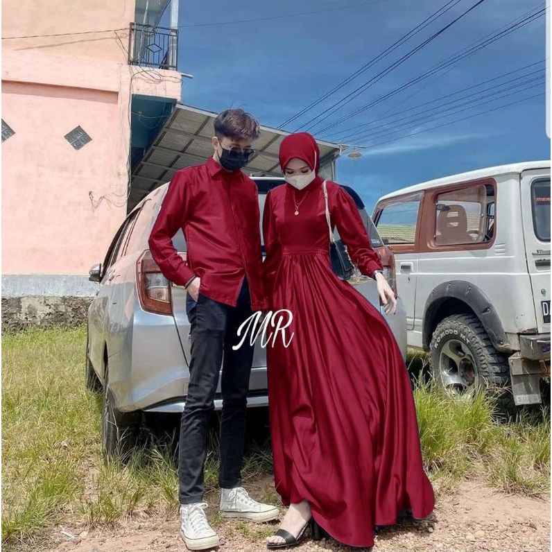 CP RIDHO, COUPLE PASANGAN, MOSCREPE PREMIUM, GAMIS HIJAB MUSLIM, MAXY DRESS