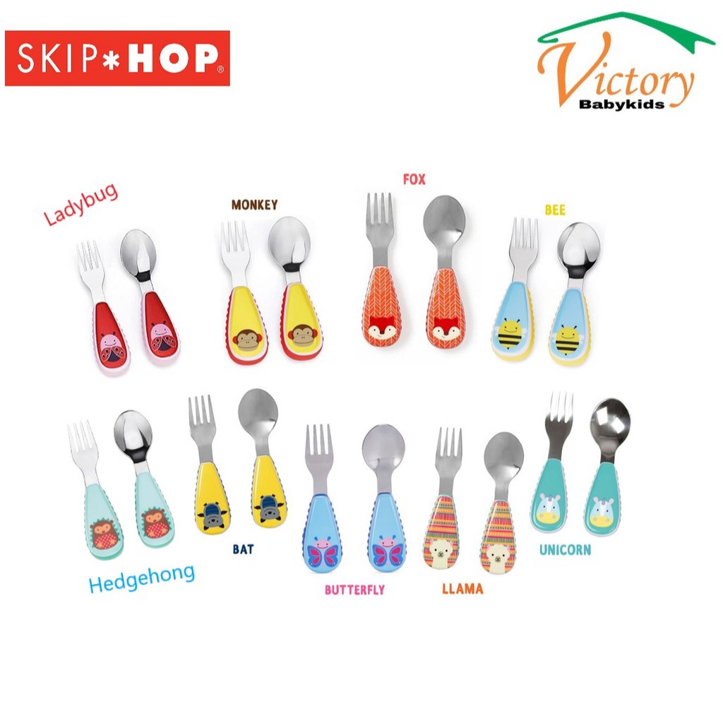 Skip Hop Zoo Utensils Fork &amp; Spoon - Sendok Garpu Anak