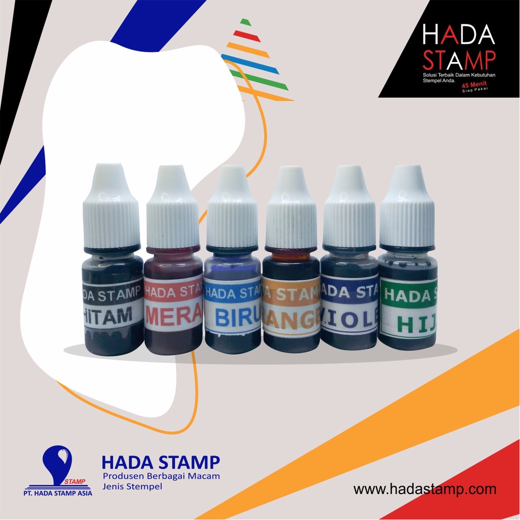 

Gramedia Banjarmasin - Tinta Botol Stempel Flash/Laser Warna (Biru-Hitam-Hijau-Merah-Orange-Violet) By Hada Stamp