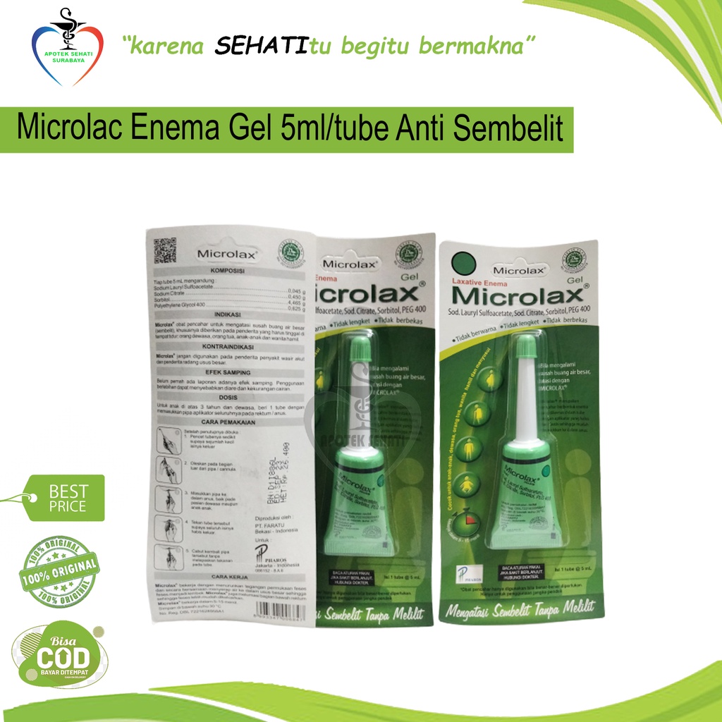 MICROLAX ENEMA GEL / Pelancar BAB / Pencahar Enema