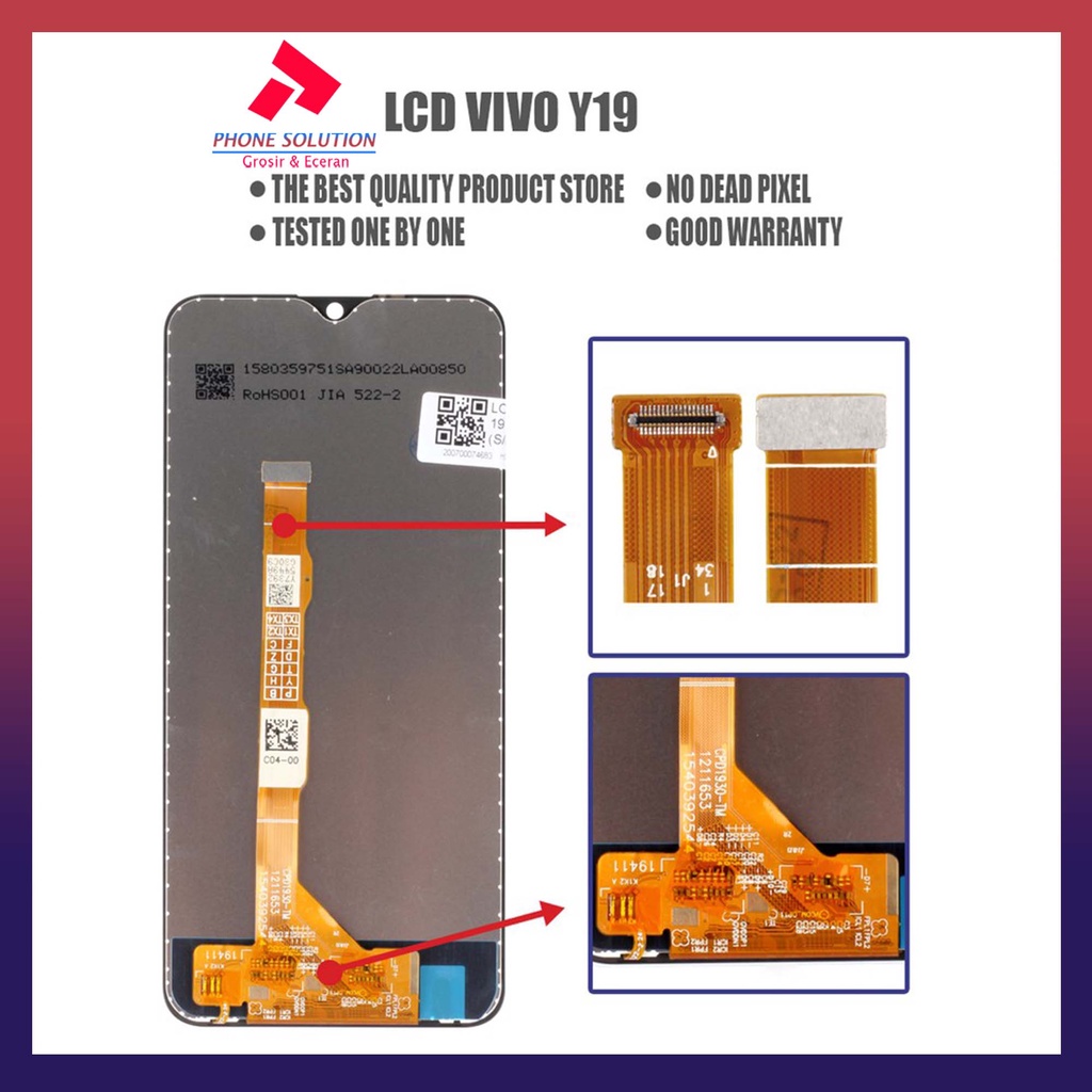 LCD Vivo Y19 Original 100% Fullset Touchscreen // Supplier LCD Vivo - Garansi 1 Bulan