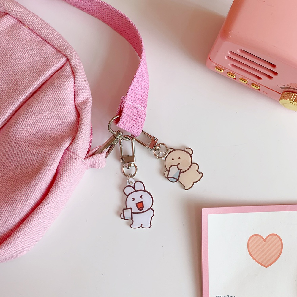 Gantungan Kunci Bahan Akrilik Lucu Gantungan / Cantolan Kunci Motor Mobil Rumah Gantungan Kotak Pensil Aksesoris Liontin Tas Ransel Koleksi Anak Dewasa Modis Cute Acrylic Keychain Souvenir