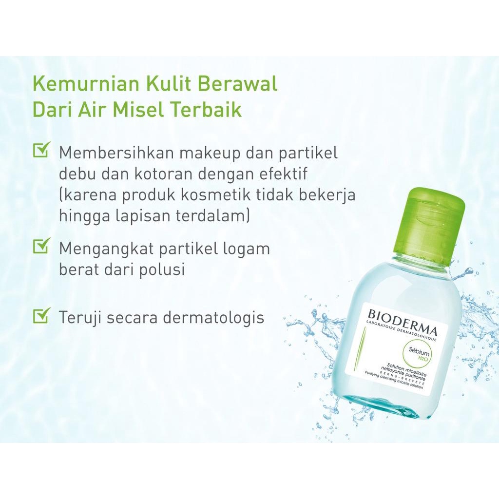 BIODERMA Sebium H20 Micellar Water untuk Kulit Kombinasi atau Berminyak 100 ml