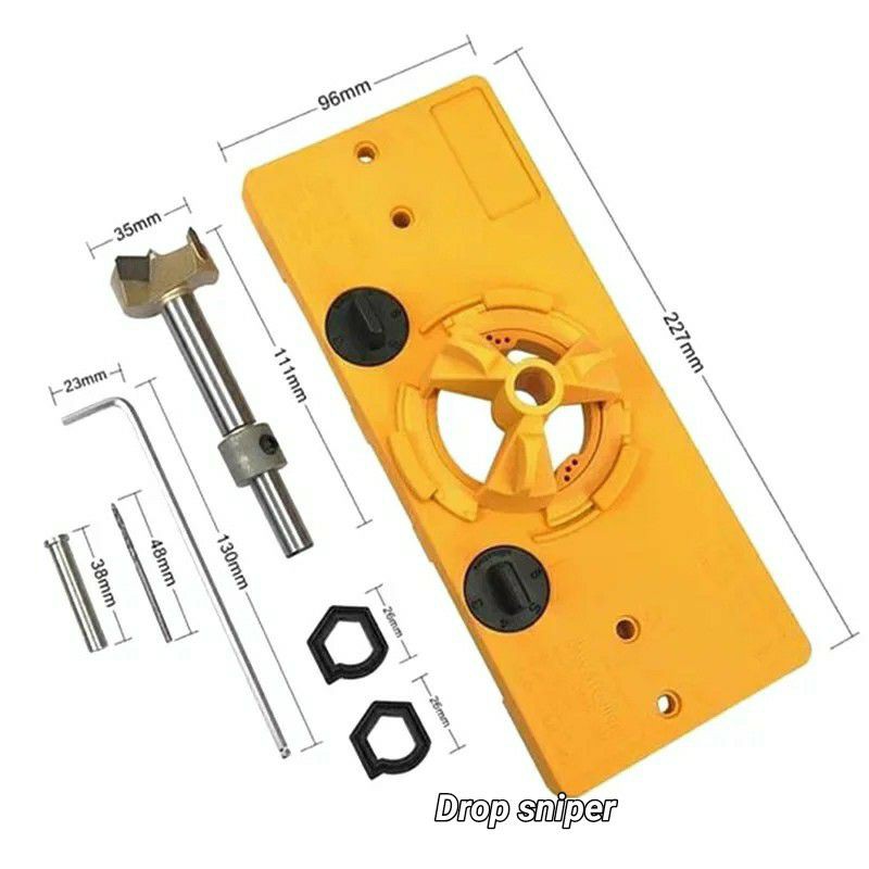 Alat Bantu Penanda Bor Engsel Sendok Lemari Kabinet Hinge Hole Jig Set Drill 35mm