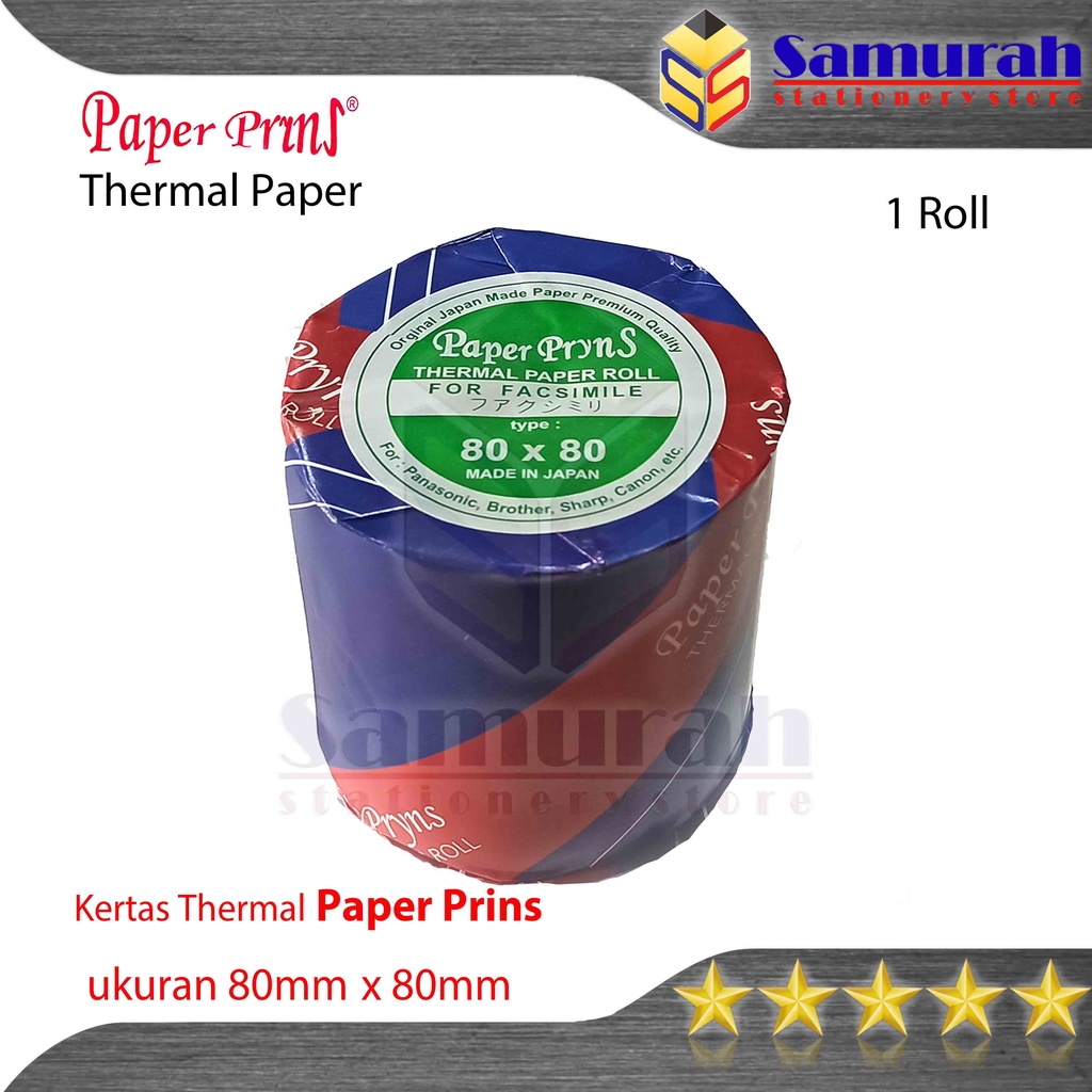 

Kertas Thermal PaperPryns 80 x 80 mm / Struk Kasir Roll Paper Prins 80x80 / Kertas Rol Print 80/80 - Termal 8080