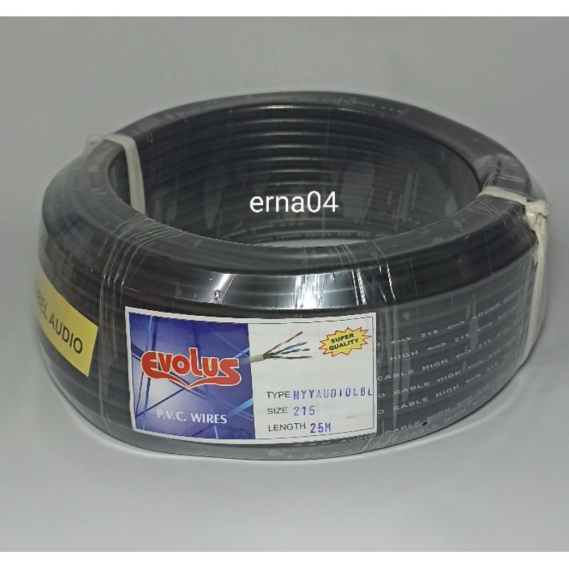 Kabel Listrik/Audio Serabut HYO Evolus 2x1.5 (25Meter) Hitam