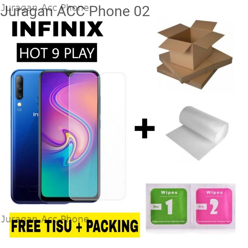 Tempered Glass Tg Kaca Bening Antigores Infinix Hot 9 Play / Screen Guard Protect INFINIX Hot 9 Play