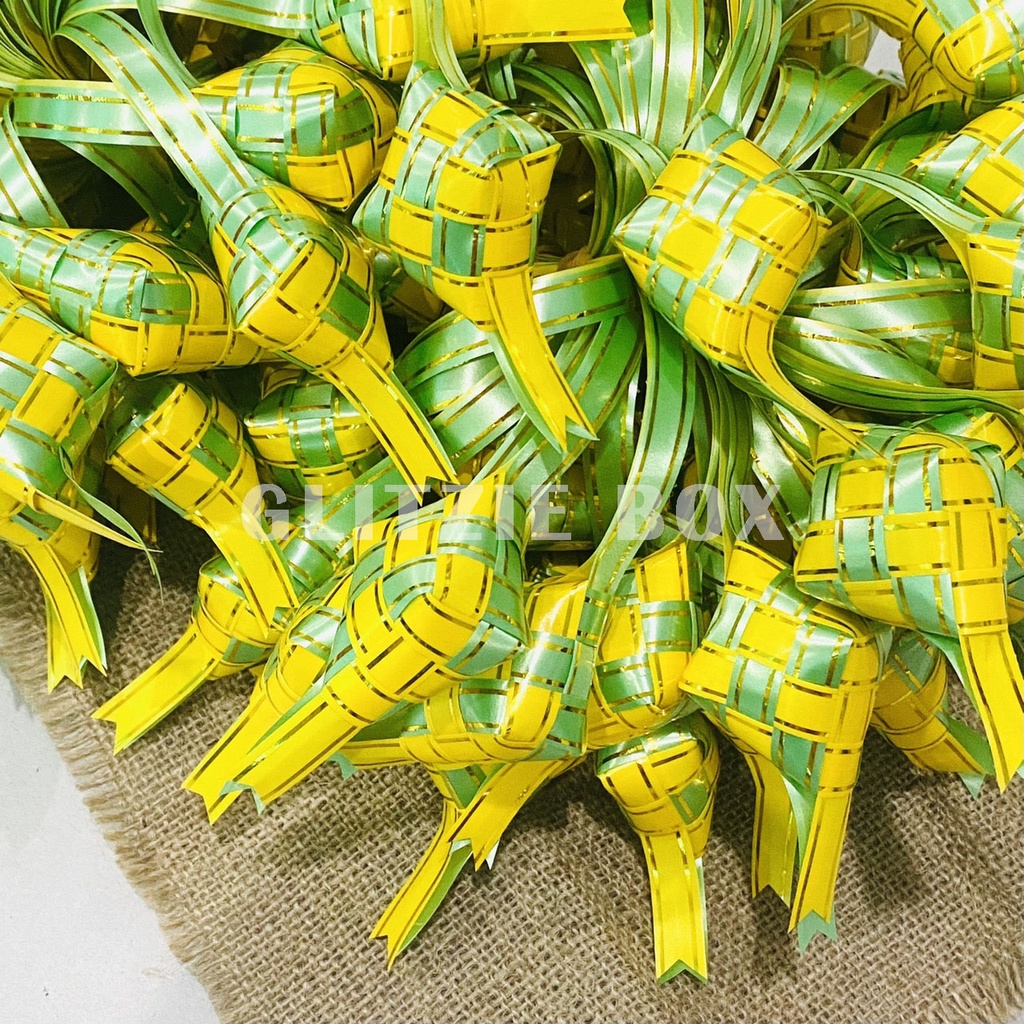 

(10 pcs) PITA KETUPAT MINI | Dekorasi Hampers Lebaran - Ketupat Pita Mini - Hiasan Parcel Lebaran - Hampers Idul Fitri - Ketupat Hampers