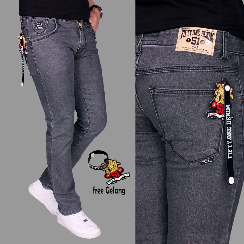 FIFTYONE DENIM -Celana Jeans Pria Slim Fit Streetch / Celana Jeans Panjang Pria Skinny /Celana Pensil Stretch Melar Slimfit Premium