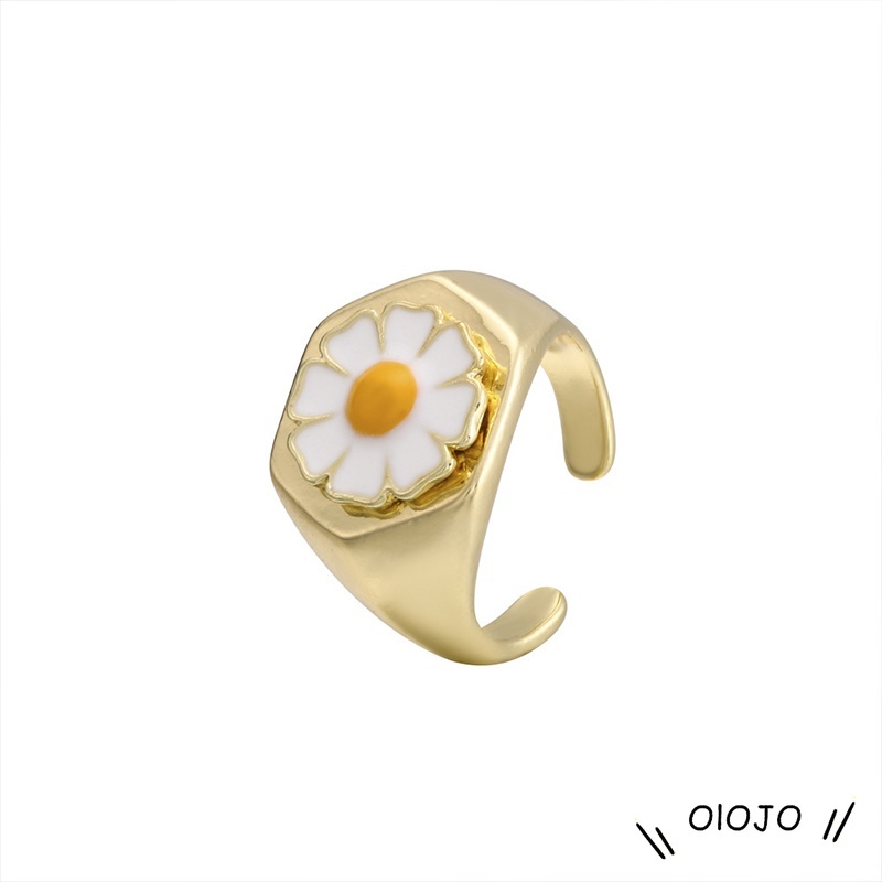 Bunga Aster Drop Wax Bunga Cincin Aksesoris Fashion Pria Wanita - Ol